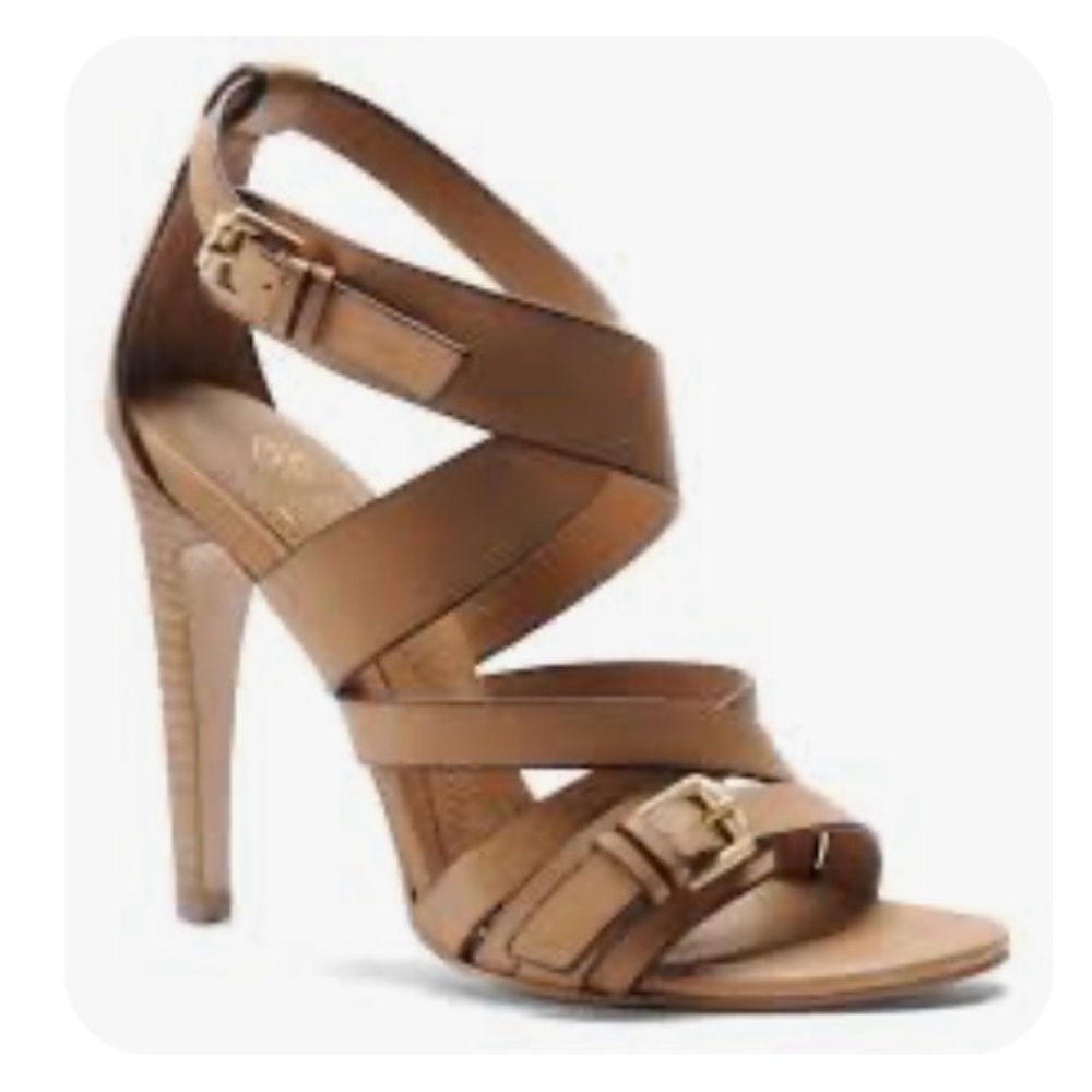 Isola Tan High-Heeled Sandals Elegant Strappy Design
